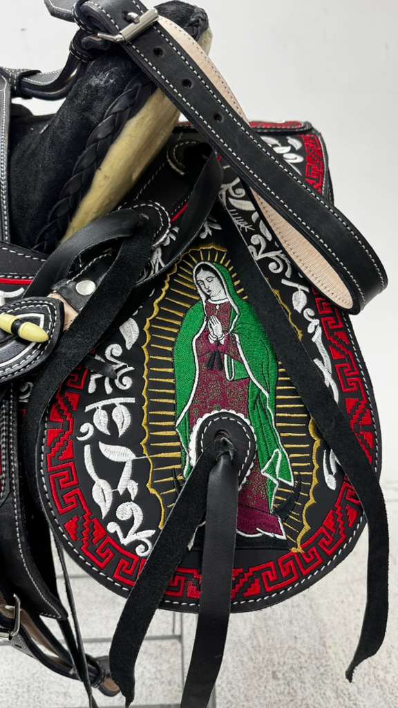 Charro Saddle – Black, Red & Green “La Rebelde Imperial” Edition (15.5”)