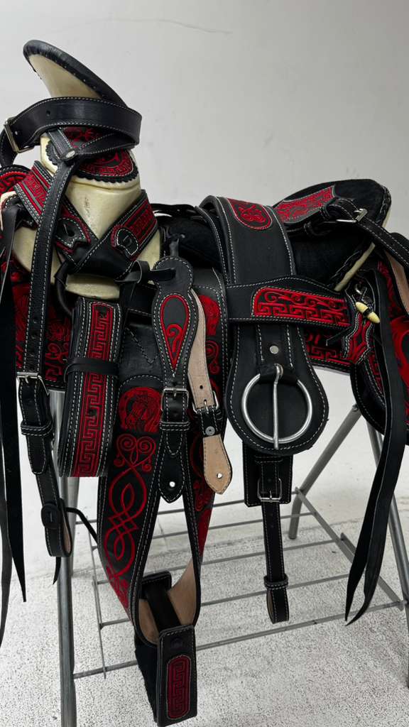 Charro Saddle – Black & Red “La Sombra Roja” Edition (15.5”)