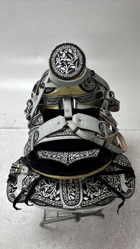 Charro Saddle – Black & Silver “El Fantasma Blanco” Edition (15.5”)
