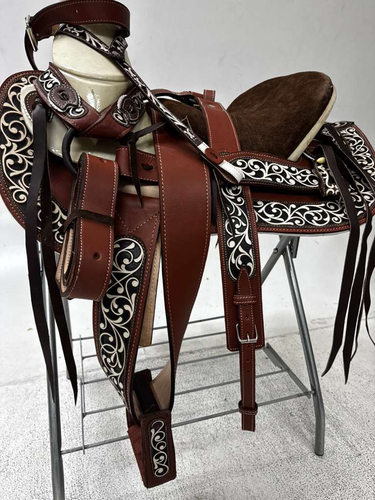 Charro Saddle – Brown Cincelada “La Nobleza Café” Edition (15.5”)
