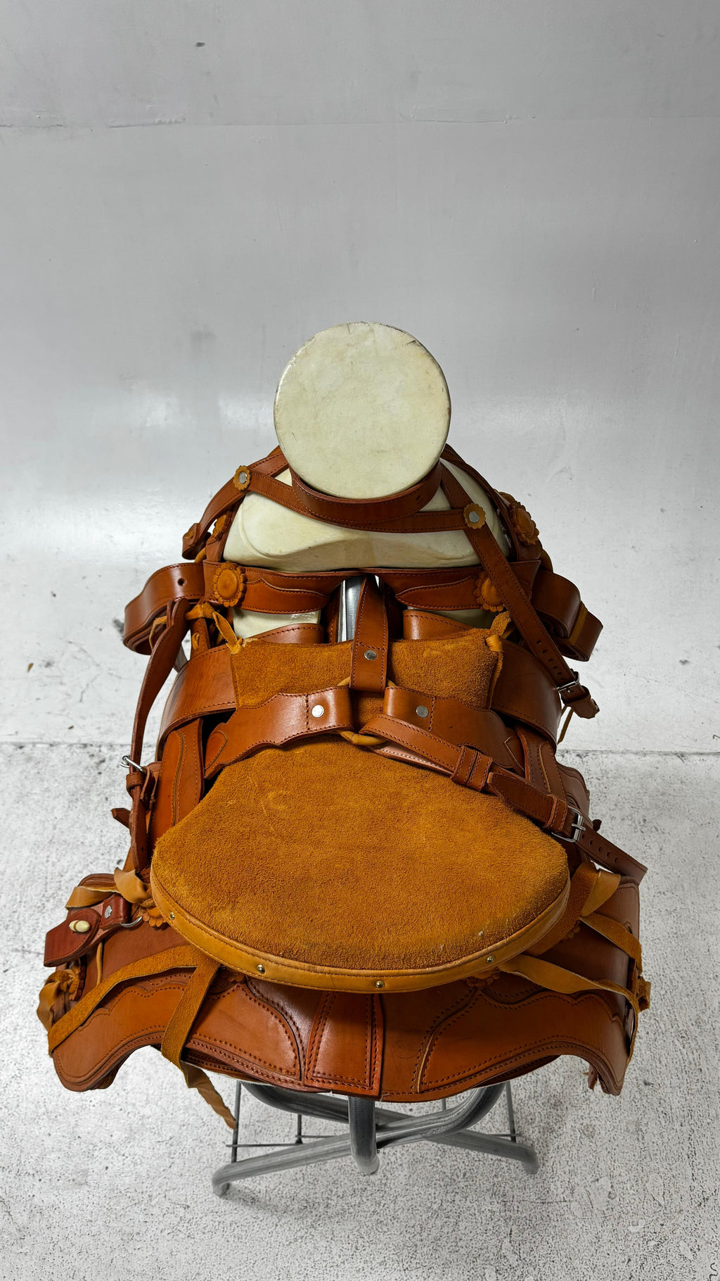 Charro Saddle – Tan Suede & Leather Combination (15.5”) “El Vaquero Real”